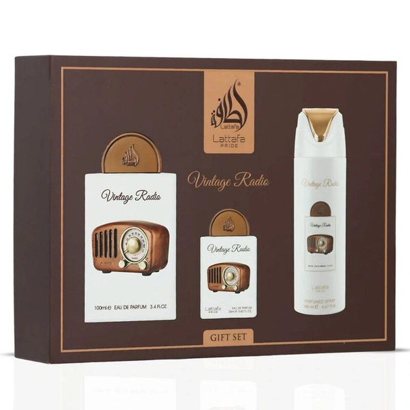 Estuche Lattafa Vintage Radio unisex EDP